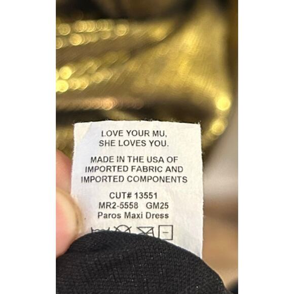 Show Me Your Mumu Paros Maxi Dress in Pleated Gold XS - Picture 5 of 8